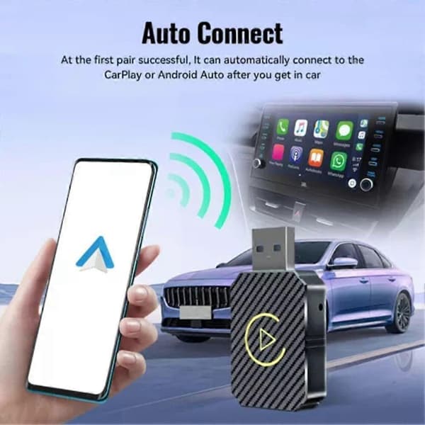 Trådløs CarPlay-adapter Android Auto 2-i-1 Smart USB-dongle Mini Kompakt CarPlay-konverter
