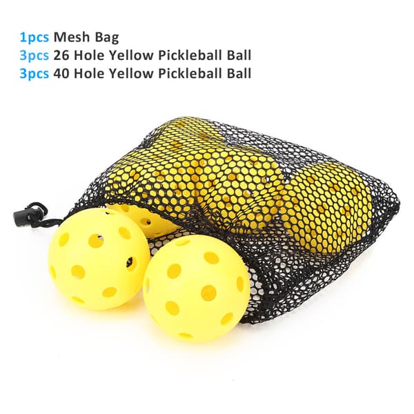 Gul PE Pickleballboll, Hög Elasticitet, Sporttillbehör, Utrustning med 26/40 Hål