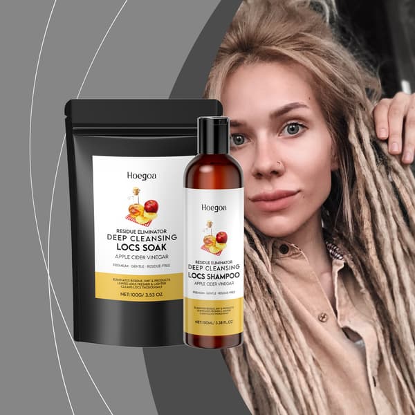 1 st Essential Kit, Äppelcidervinäger Djuprengörande Schampo + Klarande Blötläggning för Dreadlocks L...