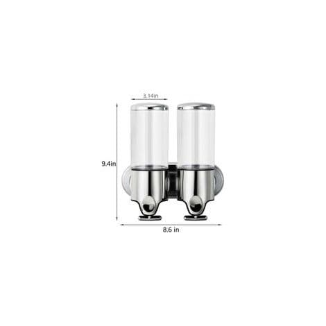 Läpinäkyvä seinäasennettava saippua-annostelija - JINFGERNE - 500ML x 2