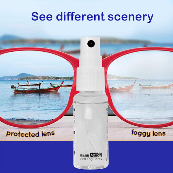 Antidugg-spray for brilleglass, langvarig rengjøring, duggfjerner 20 ml