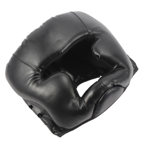 Sort hovedbeskyttelseshjelm til boksning/Muay Thai, voksen/børn, med stødabsorberende skum