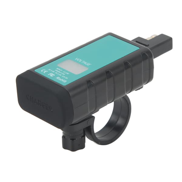 Motorsykkel ladeadapter SAE til USB Dobbel QC3.0-port IP66 Vanntett Hurtiglading