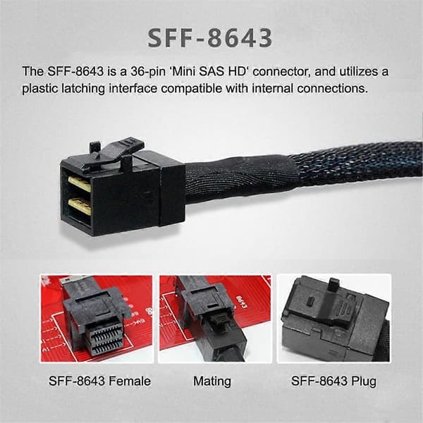 Mini SAS 8643 til SFF 8643 Indbygget Server Datakabel (Mini-SAS HD-SFF-8643 Datakabel)