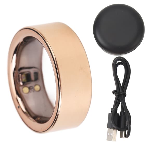 Smart Hälsoring IP68 Sömnmonitor Temperatur Bluetooth Uppladdningsbar Roséguld Typ 17