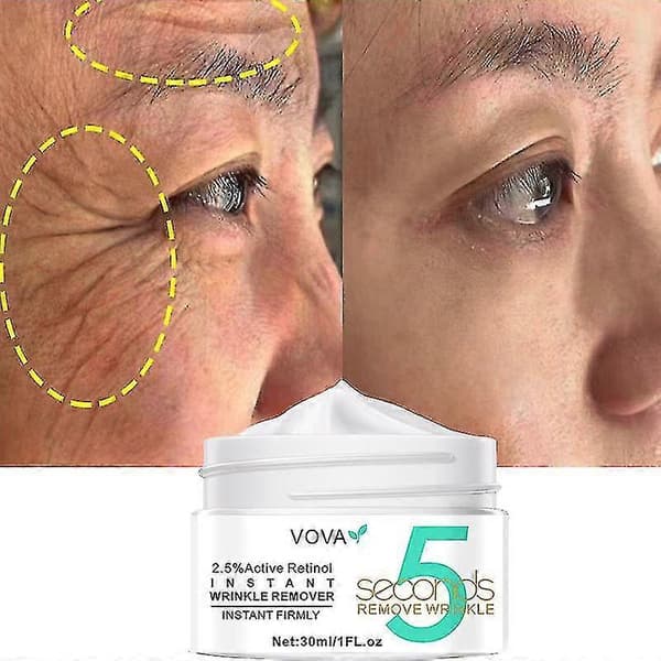 5-sekunders Retinol Anti-rynkekrem: Umiddelbar anti-aldring, oppstrammende, løftende og rynkereduserende ansiktskrem. 2