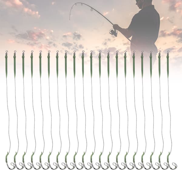 20 stk. rustfri stålkroge med spids 4 # 20cm/7.9in til karpefiskeri fisketilbehør