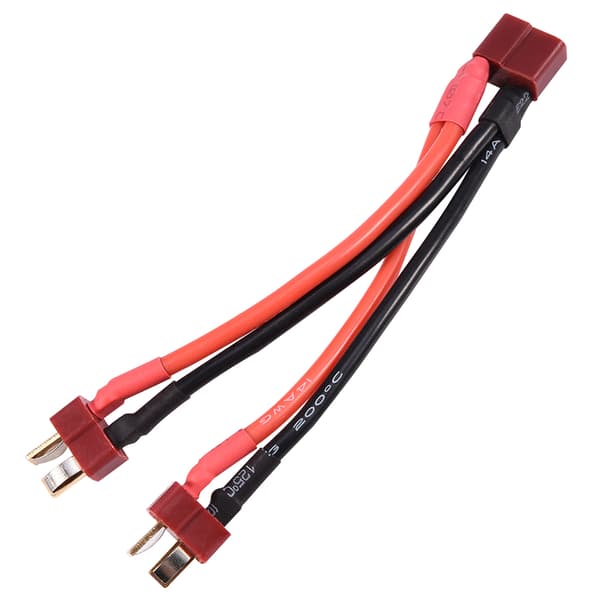 Parallel adapterkabel T-stik 1 hun til 2 han 14AWG LiPo batteri RC drone