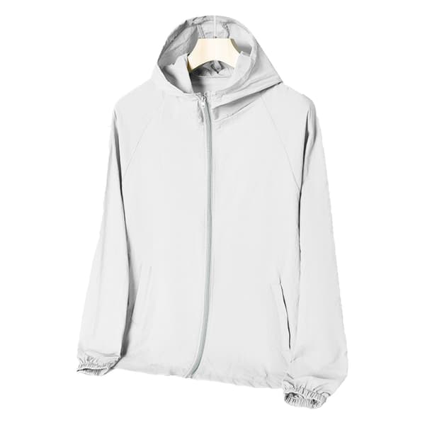 Letvægts åndbart UV-solbeskyttelsestøj til mænd til sommer, hvid, XL, polyester, 150g