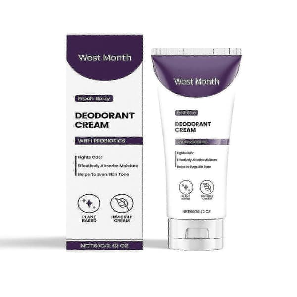 Naturlig probiotisk antiperspirantkräm - Fräsch bärdoft, bekämpar effektivt lukt.