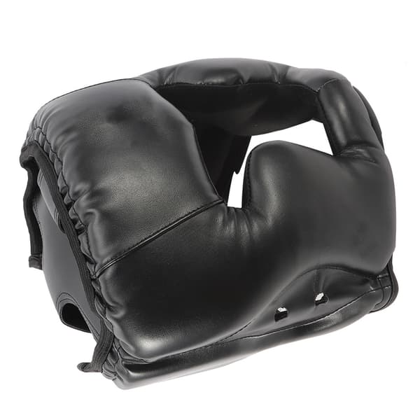 Sort hovedbeskyttelseshjelm til boksning/Muay Thai, voksen/børn, med stødabsorberende skum