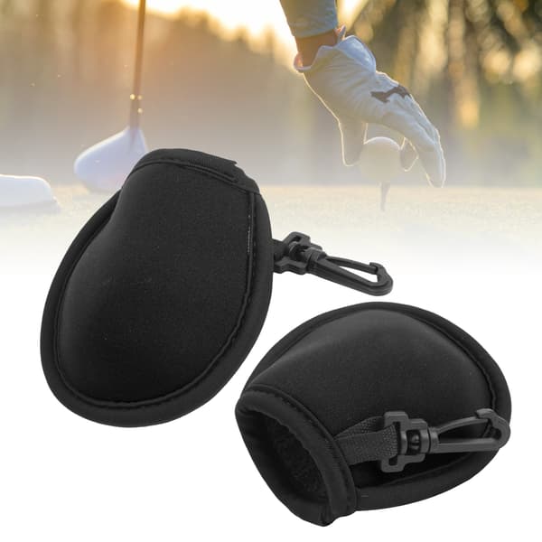 2 kpl pyöreä kannettava golfpallokotelo koukulla, vedenpitävä neopreeni