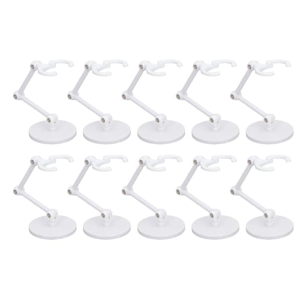 10 sæt standere til 6-tommer actionfigur minidisplays, hvid plast