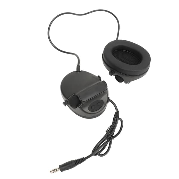 Sort headset til skydning med justerbar vendbar mikrofon til udendørs aktiviteter