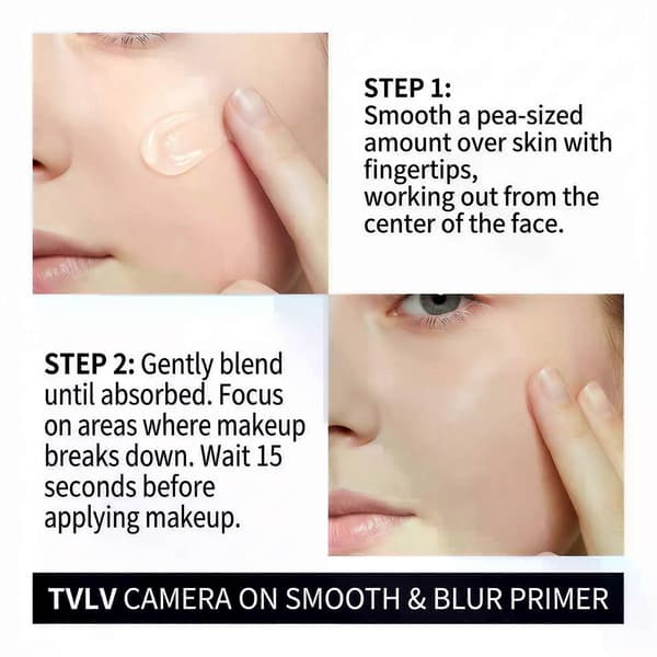 Camera On Smooth & Blur Primer mattande makeupbas för att jämna ut, släta ut och fixera makeup.