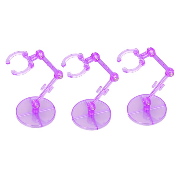 10 STK Actionfigurstativ, Gennemsigtig Plastik Displaybase til 6-tommer Actionfigurer, Lilla