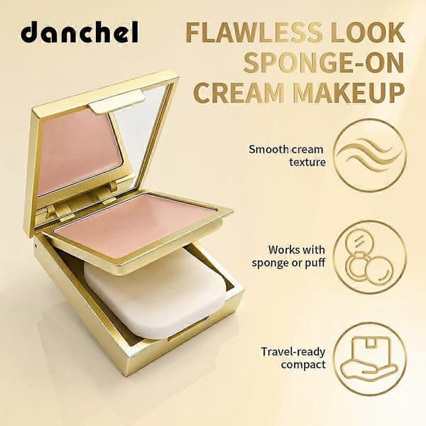Krämfoundation Concealer, Matt Flawless Finish med Svampapplikator, 8 Nyanser
