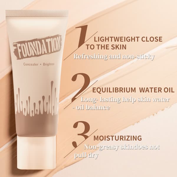 6 nyanser flytende foundation, concealer foundation, lett langvarig sminkebase, oljekontroll... 05#