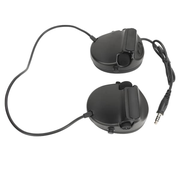 Sort headset til skydning med justerbar vendbar mikrofon til udendørs aktiviteter