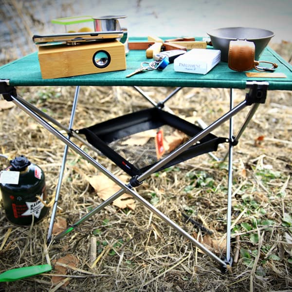 Hængekurv til opbevaring, foldbar bordplade, udendørs camping, picnic, net