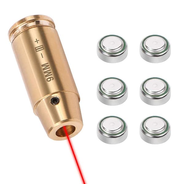 Bore Sight Jagt Rød Nulstillingssigte 9mm med 6 Batterier