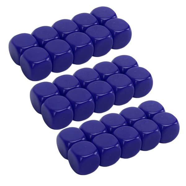 30 STK Sæt med 6-sidede runde blanke terninger i plastik 16MM til spil, fester, gør-det-selv, matematikundervisning, blå