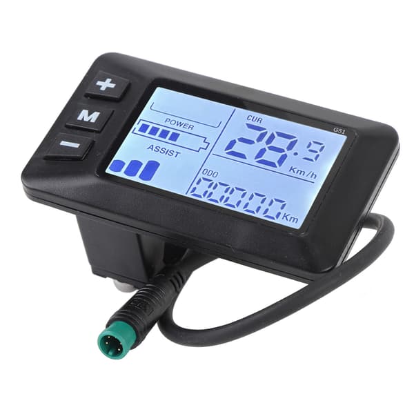 LCD-kontrolpanel til elcykler og scootere med 5-bens stik