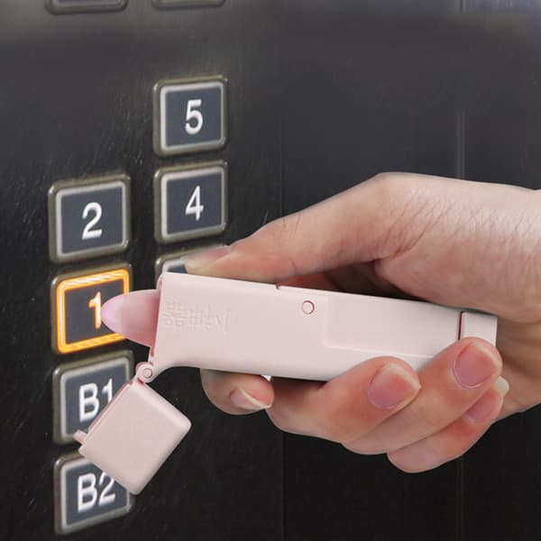 Genanvendelig bærbar lyserød ABS anti-kontakt elevator knap pind