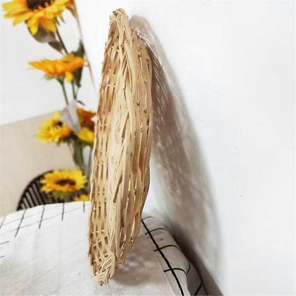 Återanvändbara tallrikshållare i bambu (8 delar), 25 cm handvävda tallrikshållare i korg