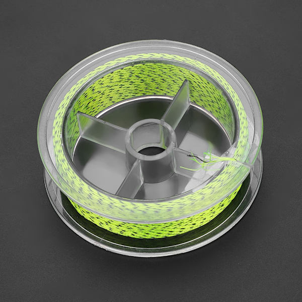Tilspidset forfang flueline 50m holdbar nylon 20lb gul og sort