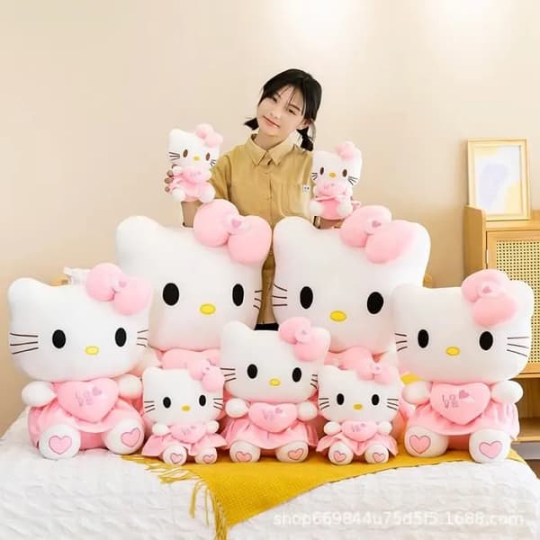Hello Kitty Plyslegetøj - 25 cm - Pink - Børnelegetøj - Blødt og sikkert