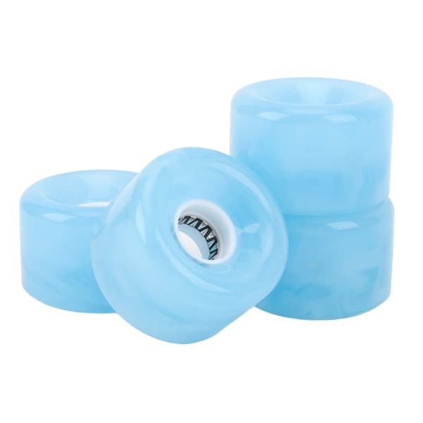 4 stk. gennemsigtige PU skateboardhjul med flash 78A til longboard skateboard blå