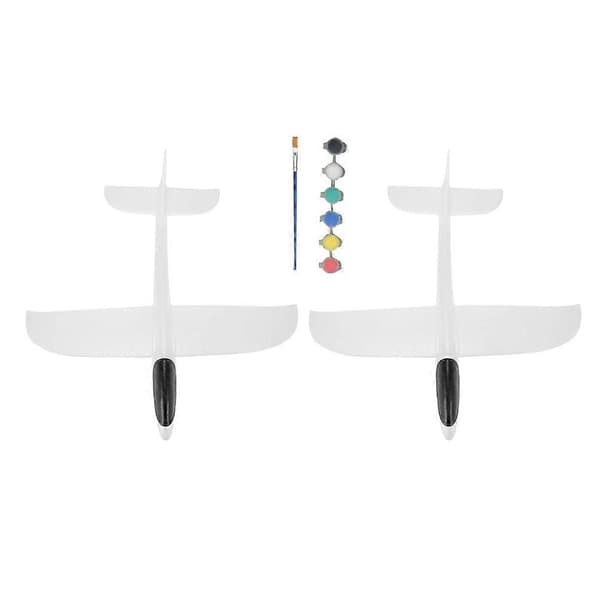 Hvidt skumflylegetøjssæt (2 sæt), til børn til at kaste skumfly.