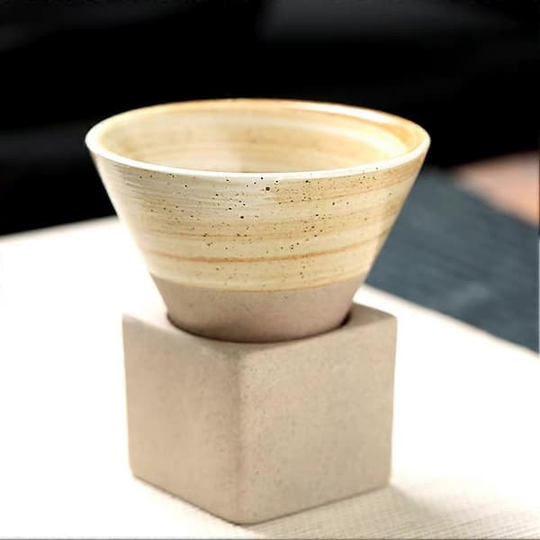 Retro japansk keramisk krus - rustikk keramikk tekopp, latte art krus