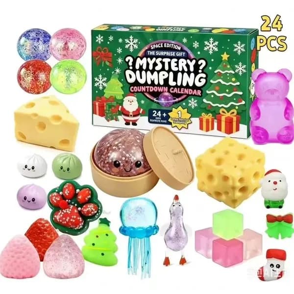 2026 Ny Squishy Bao Bun Adventskalender, 24-dagers Nedtelling Blindboks, Myk Stresslindrende Le...