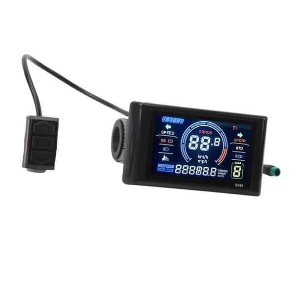 S966 LCD-displaypanel til 24-72V elcykel, vandtæt, letvægts, til 22,2 mm styr