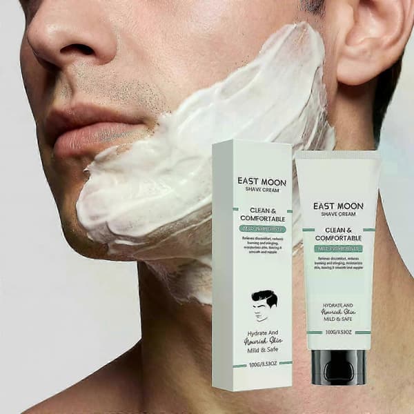 Følsom barbercreme, barbercreme til mænd for ultraglat behagelig barbering, bekæmper hakker, snit...