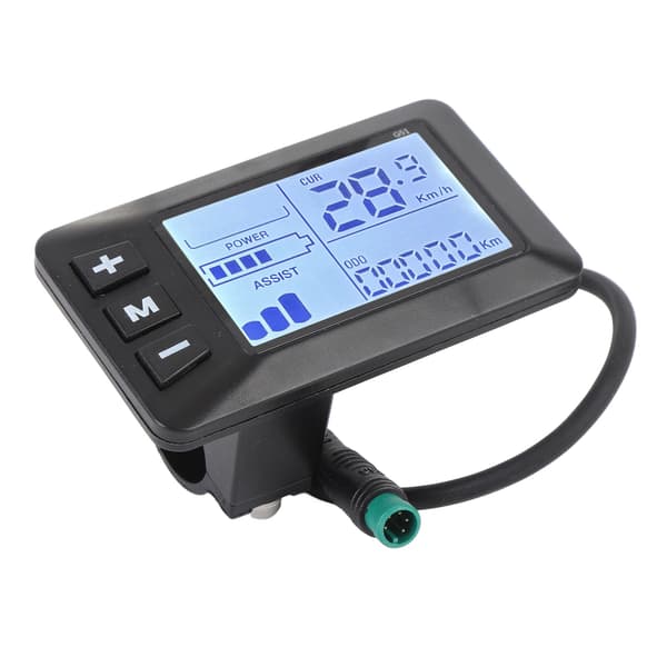 LCD-kontrolpanel til elcykler og scootere med 5-bens stik