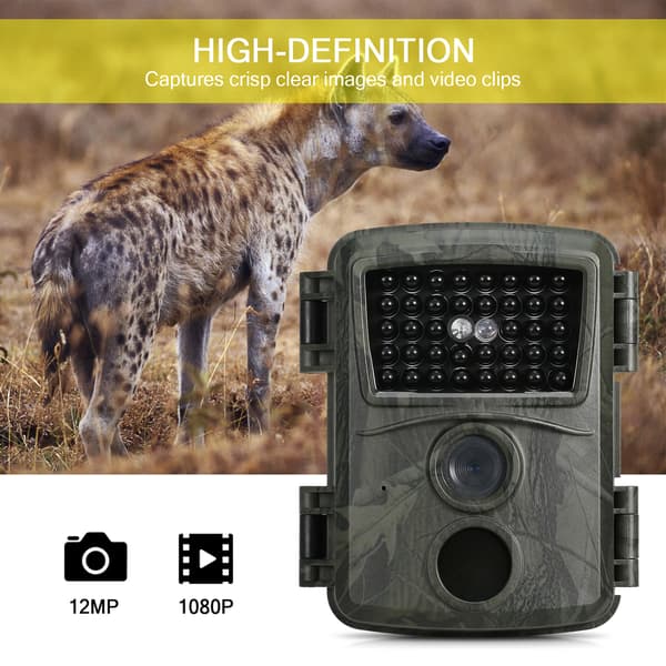 Mini 12MP 1080P Vildtkamera til Jagt og Dyrelivsobservation med IP54 Nattesyn