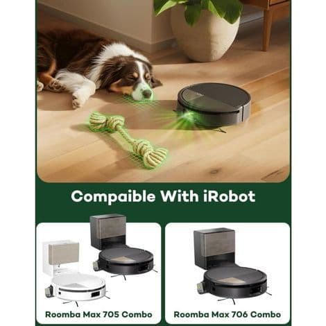 Sæt med 4 Chuancheng 705 ruller til iRobot Roomba Max 705 Combo/Max 706 Combo robotstøvsuger - Vaskbar mikrofiberrulle - Reservedel