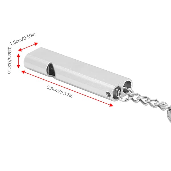5 st visselpipa i aluminiumlegering med dubbla rör för utomhusnödsituationer (silver)