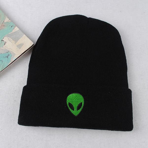 Varm strikket vinterhue med elastisk broderi, unisex, til mænd og kvinder