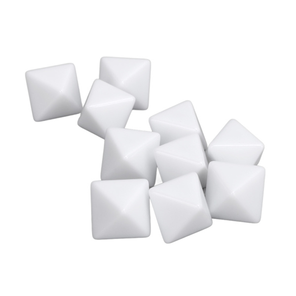 30 tomme 8-sidige plastterninger DIY for brettspill og undervisning
