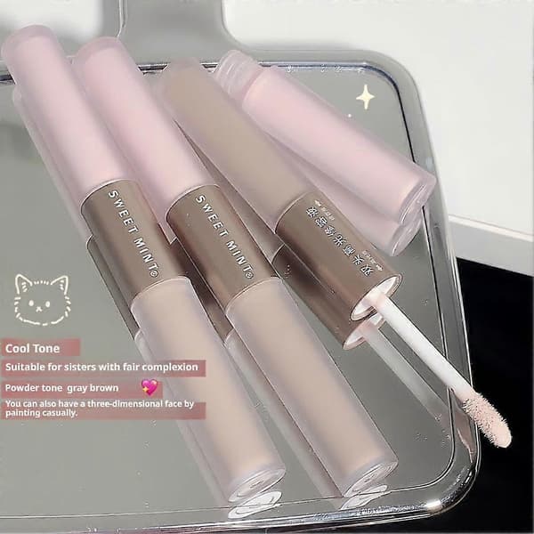 Dobbeltendet highlighter/contouring stick, mat finish, 3D highlighting effekt