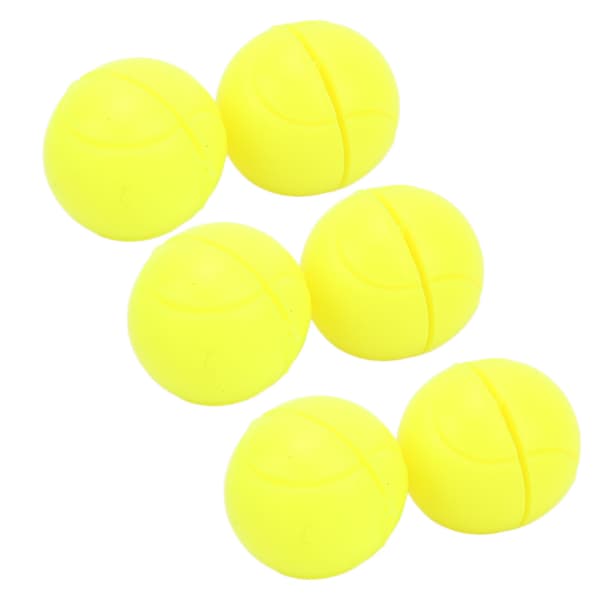 6 silikone vibrationsdæmpere til tennisketchere, boldform, fluorescerende gul