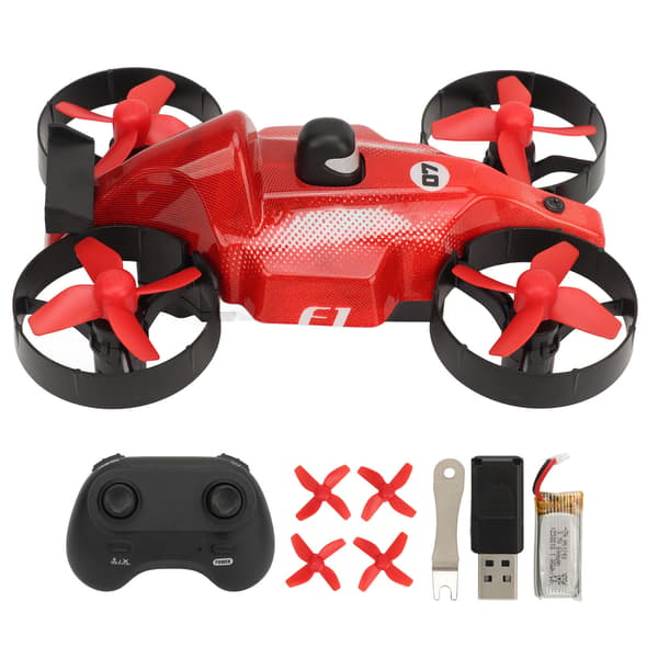 Mini 4-akset fjernstyret drone med hovedløs tilstand, 3D-flip legetøj, rød