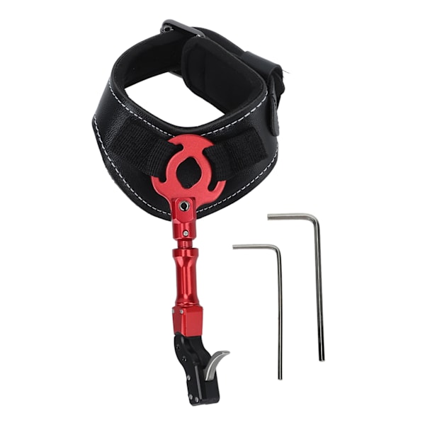 Avtryckarutlösare för compoundbåge med justerbart armband och svampkudde - Röd