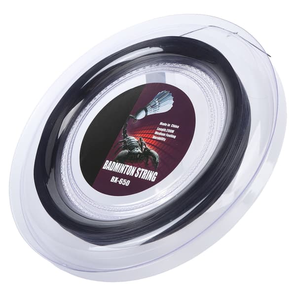 Badminton Ketsjerstreng 200m Nylon 0,72mm BX650 Sort til Træning