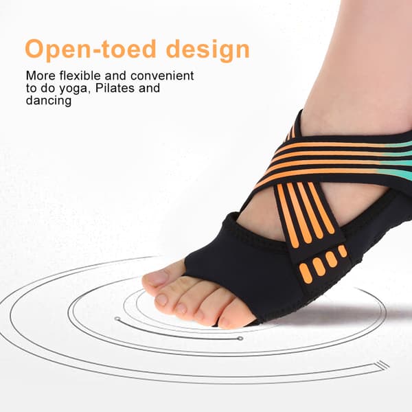 Mjuka halkfria yogaskor för Pilates, Barre Dansträning, Orange (Storlek 35-36)