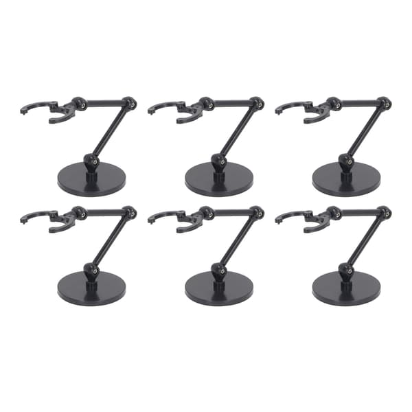 10 Mini figurstativ for 6-tommers actionfigur-utstillingsstativ, svart plast